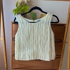 Vintage Beaded White Tank